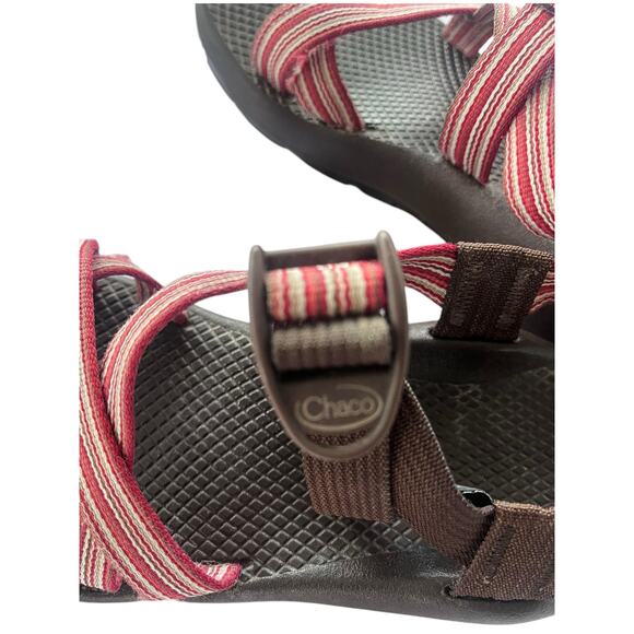 Chaco Z2 Toe Strap Sandals Womens 7 Brown Red Orange - Picture 7 of 8